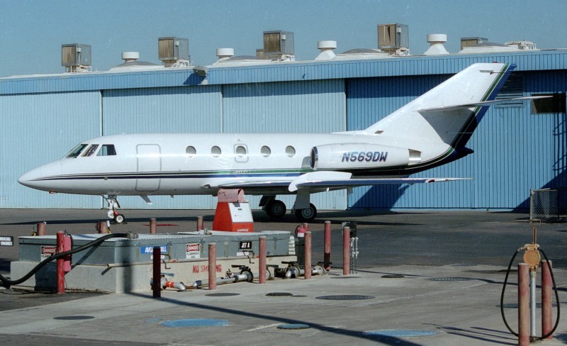 N569DW Dassault DA-20 Falconjet CN 0259 ex F-WLCT N4118F N212H N45WH SE-DHK F-GIFP N259BW xf N569D Phoenix, AZ Jan 2001 # 724 (2).jpg